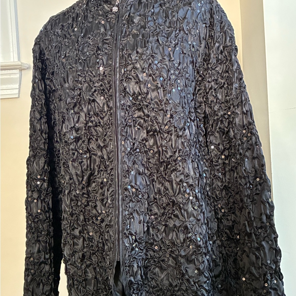MSK Black Textured glam jacket with sequins